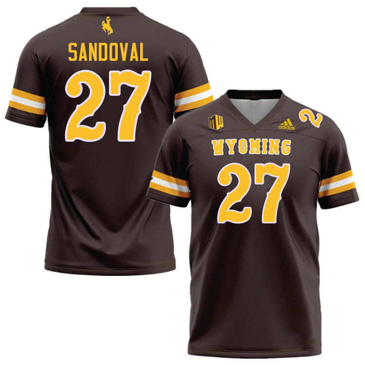 Wyoming Cowboys #27 Joaquin Sandoval College Football Jerseys Stitched-Brown